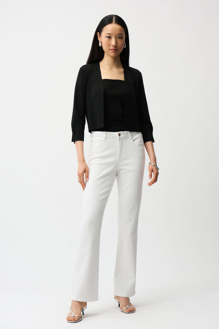 Sweater Knit Cover-Up with Pearl Ornament in Black