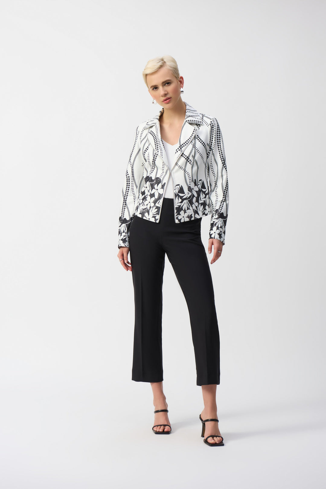 Foiled Faux Suede Floral Print Jacket