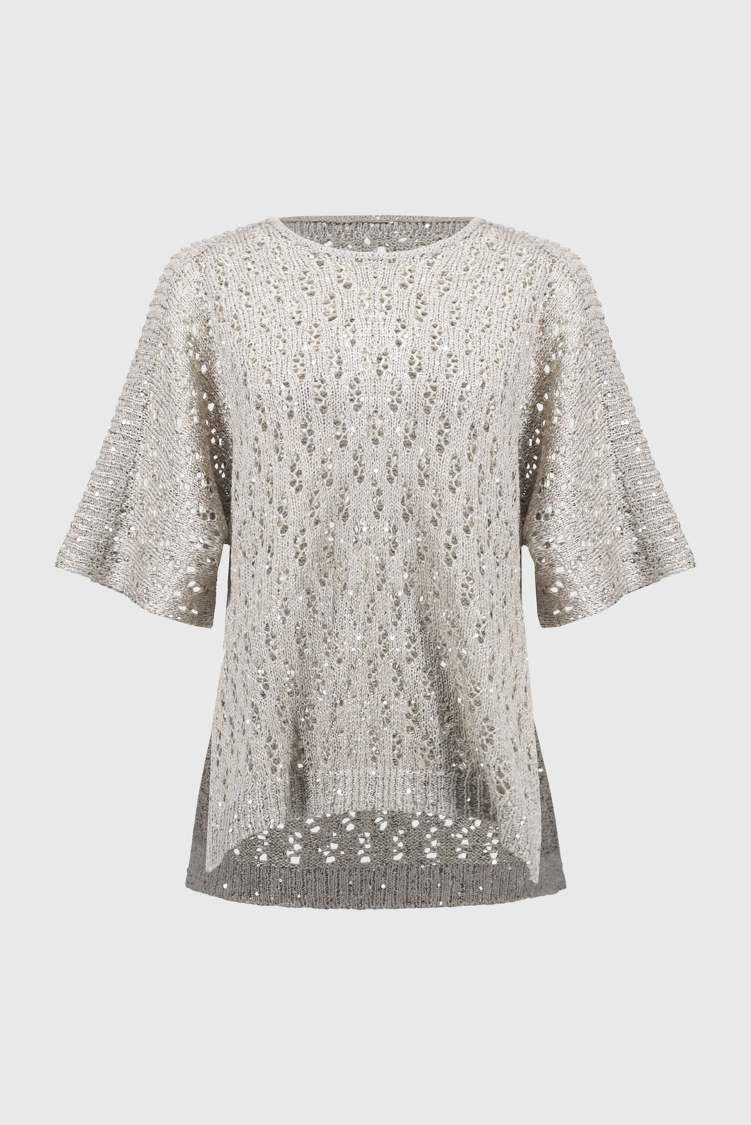 Pointelle Sweater Sequined Pullover