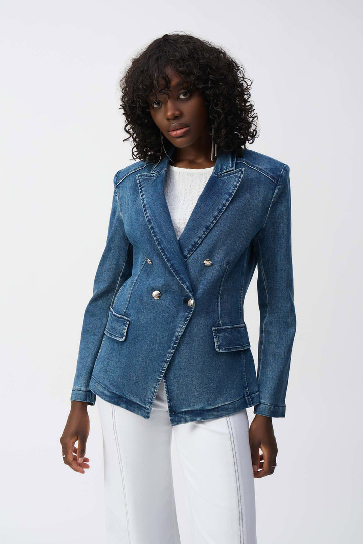 Denim Double Breasted Blazer