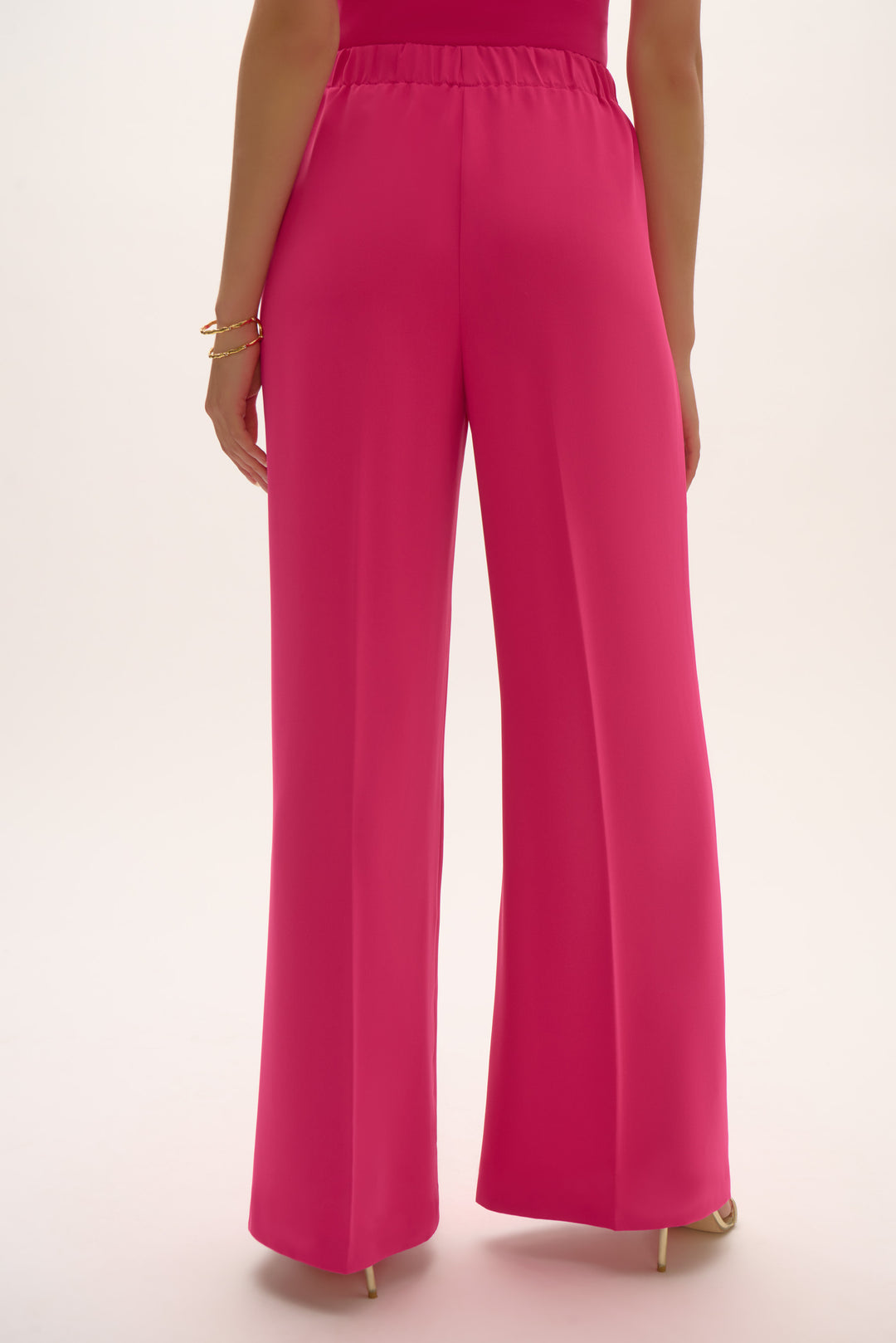 Crepe Wide Leg Pull-On Pants