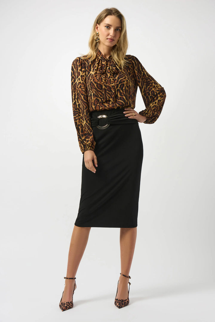 Recycled Georgette Animal Print Straight Top