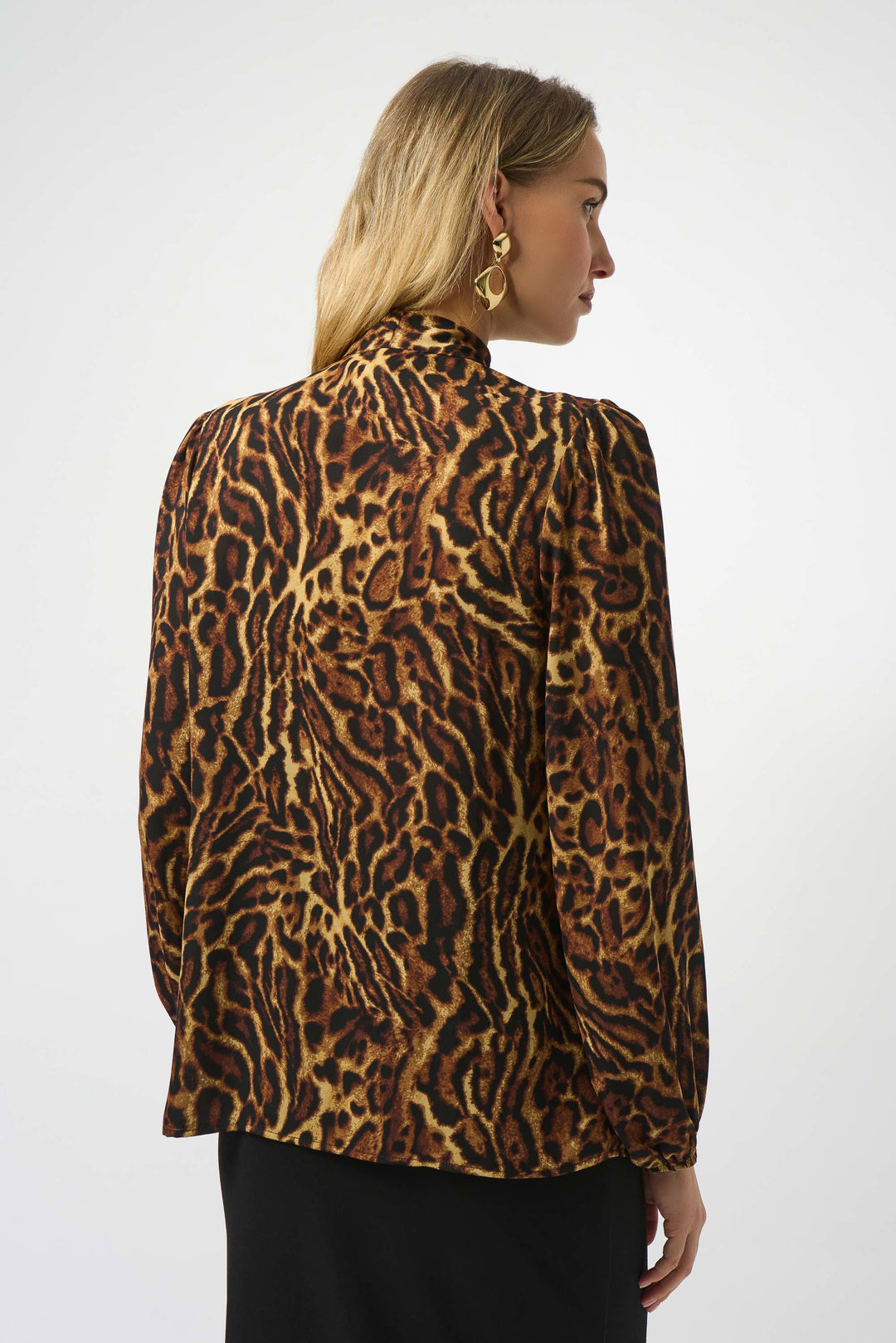 Recycled Georgette Animal Print Straight Top