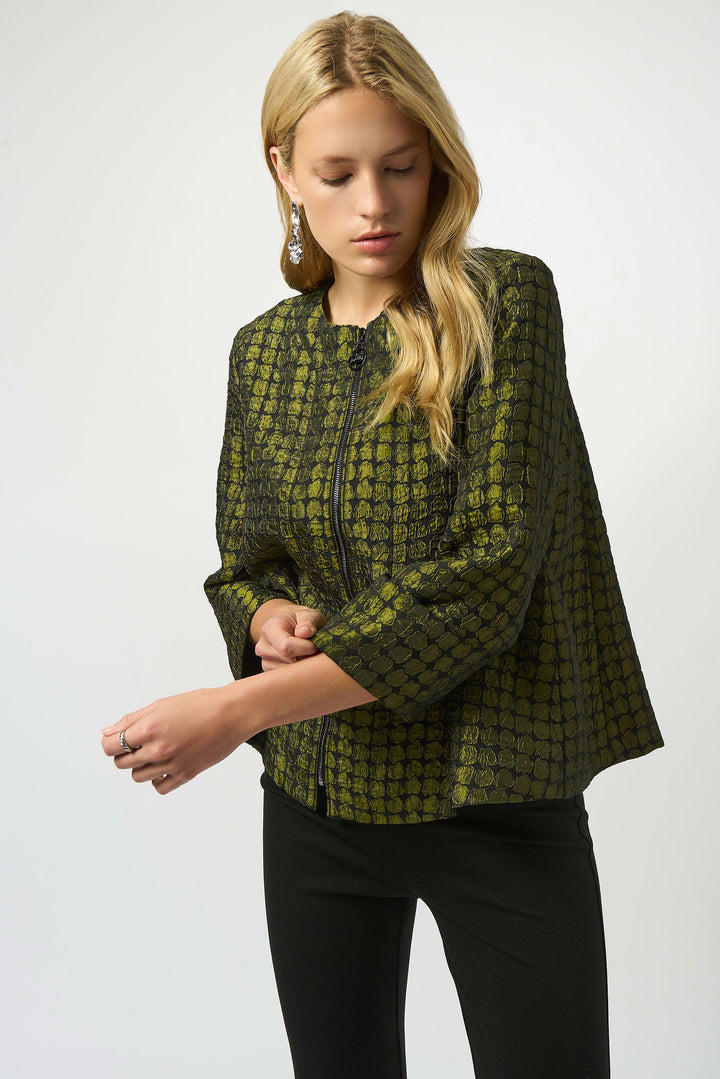 Textured Dot Jacquard Swing Jacket