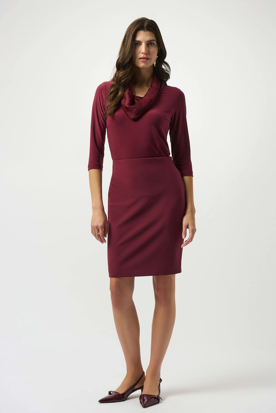 Silky Knit & Satin Burnout Fitted Top