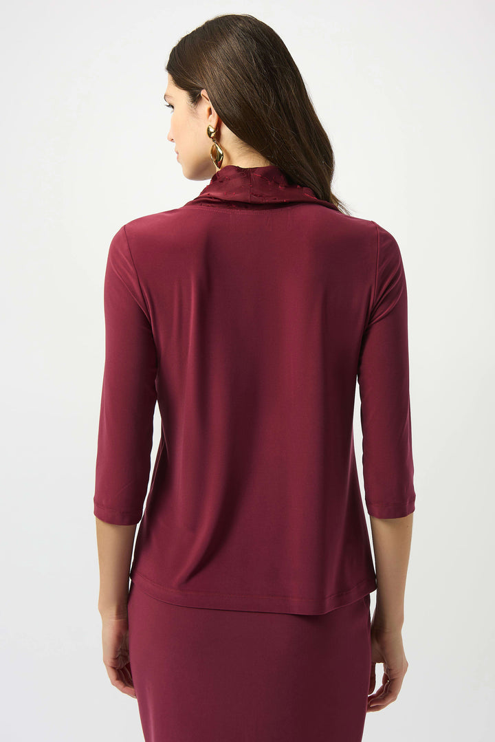 Silky Knit & Satin Burnout Fitted Top