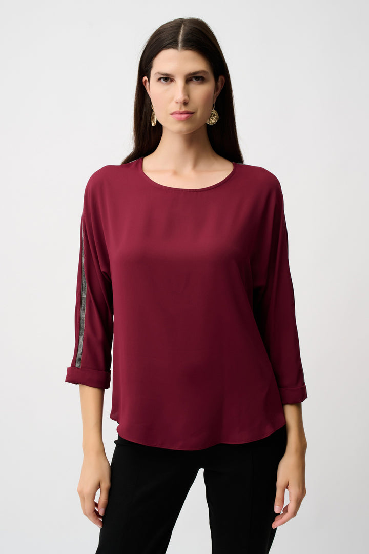 Soft Twill Boxy Top Merlot