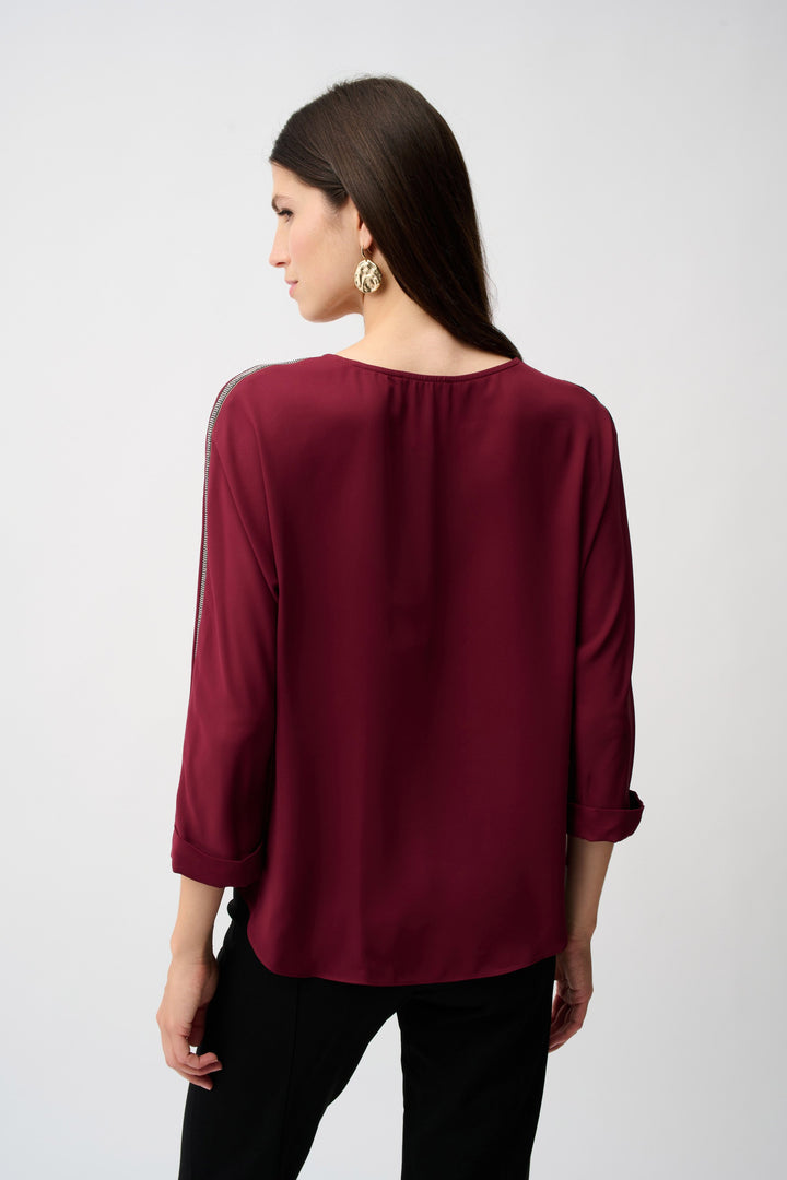 Soft Twill Boxy Top Merlot