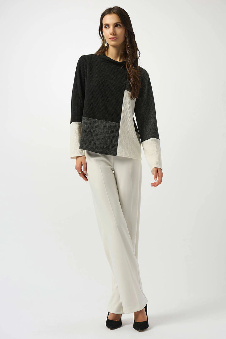 Jacquard Knit Colour-Block Boxy Top