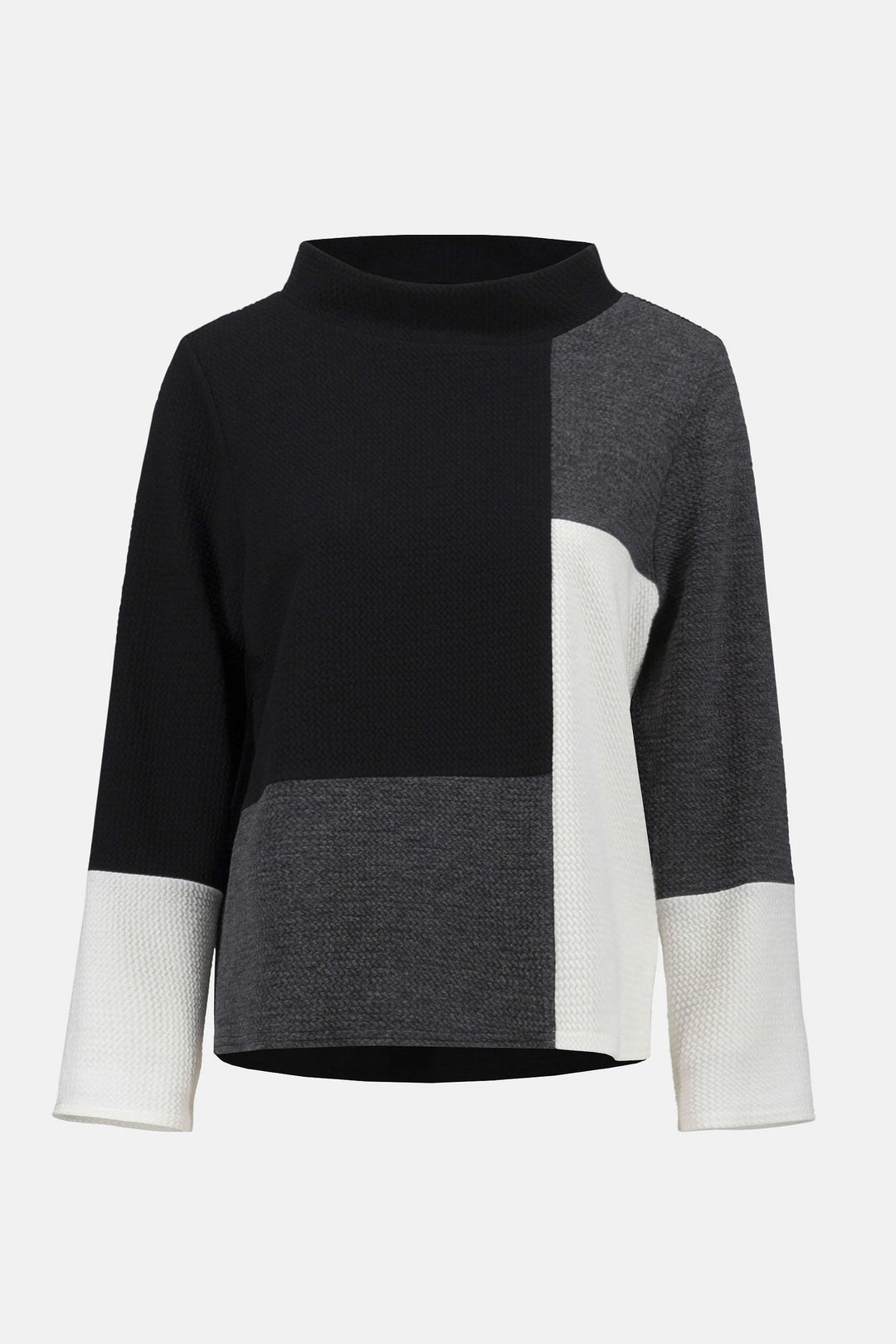 Jacquard Knit Colour-Block Boxy Top