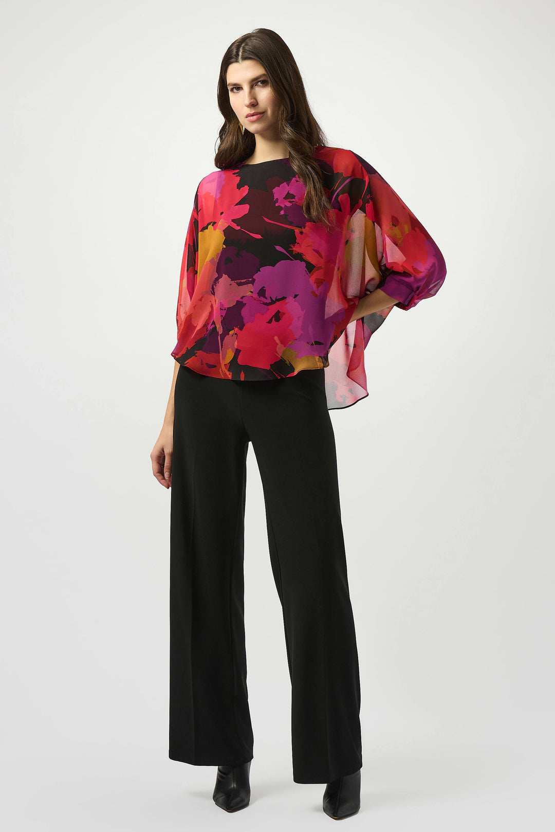 Recycled Chiffon Floral Print Boxy Top