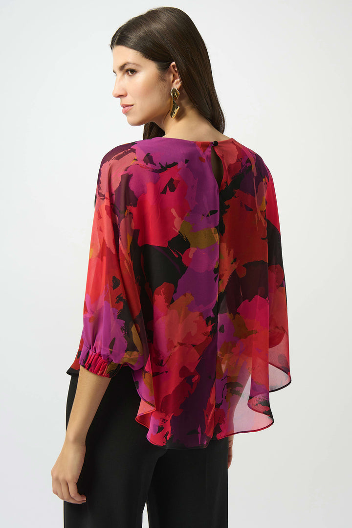 Recycled Chiffon Floral Print Boxy Top