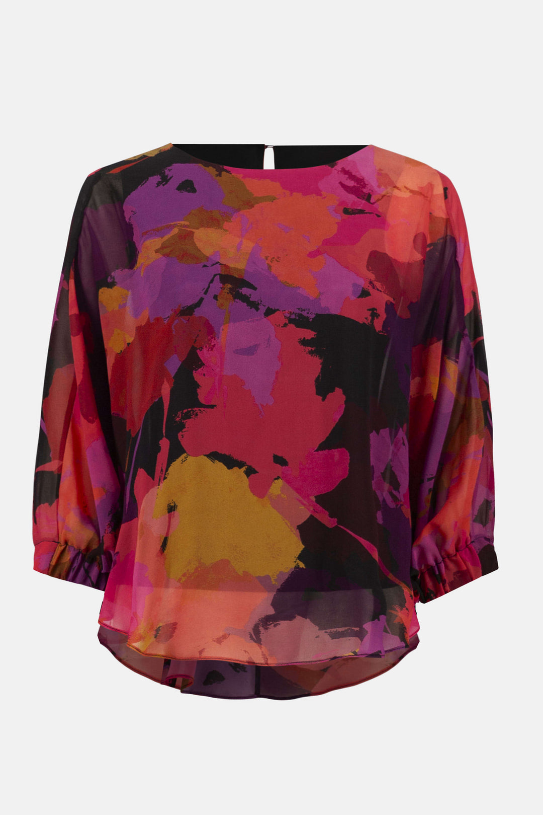 Recycled Chiffon Floral Print Boxy Top