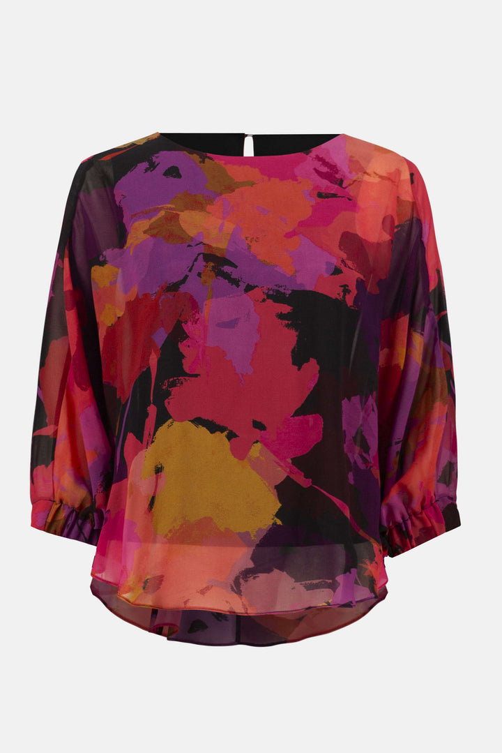 Recycled Chiffon Floral Print Boxy Top