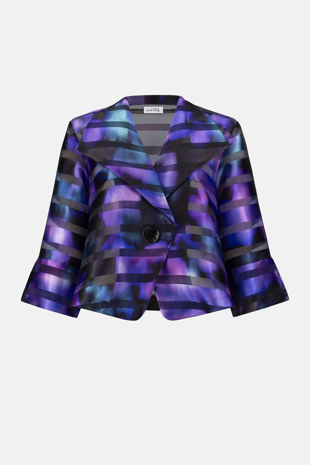 Novelty Abstract Print Swing Jacket