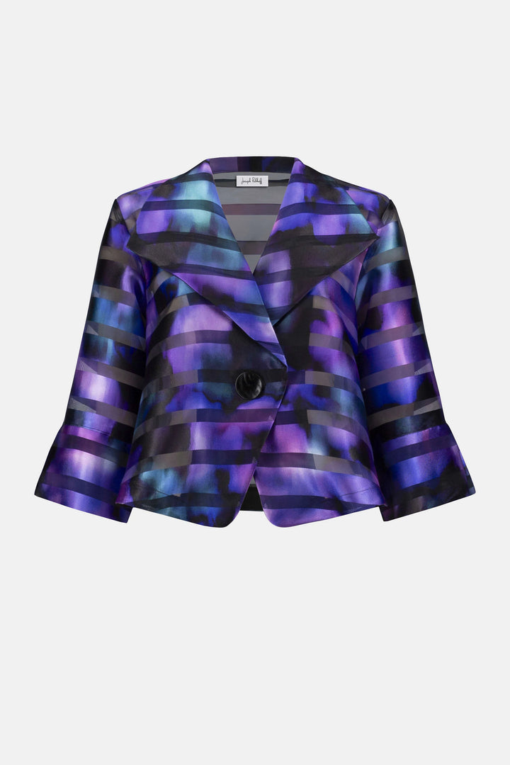 Novelty Abstract Print Swing Jacket
