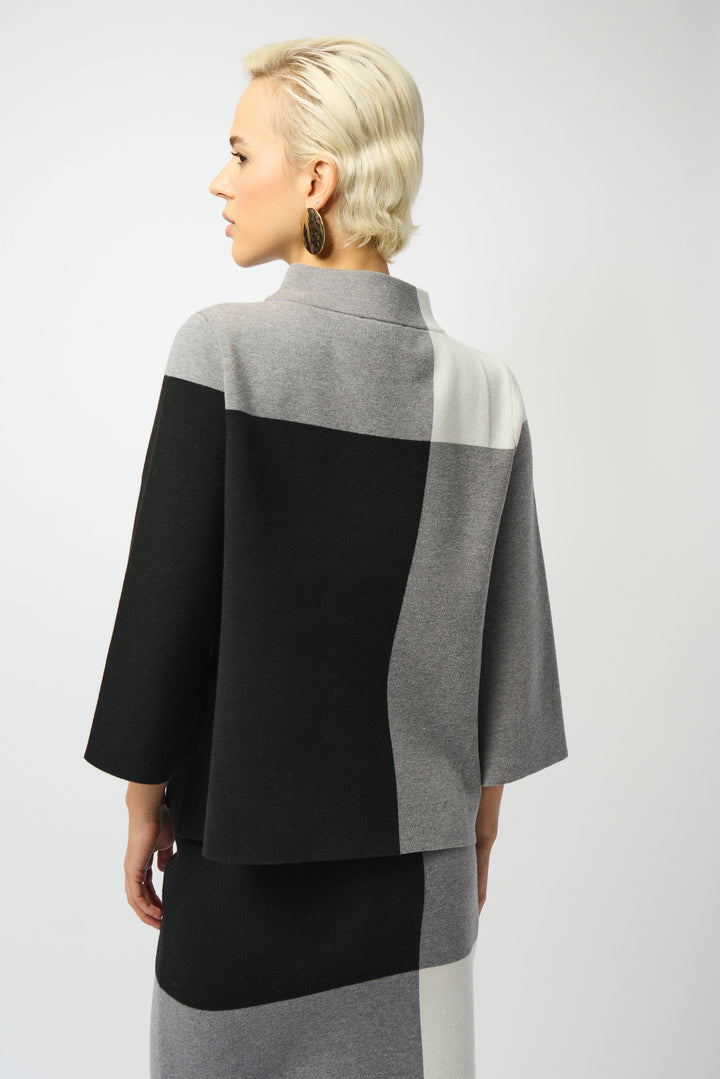 Jacquard Sweater Colour Block Pullover