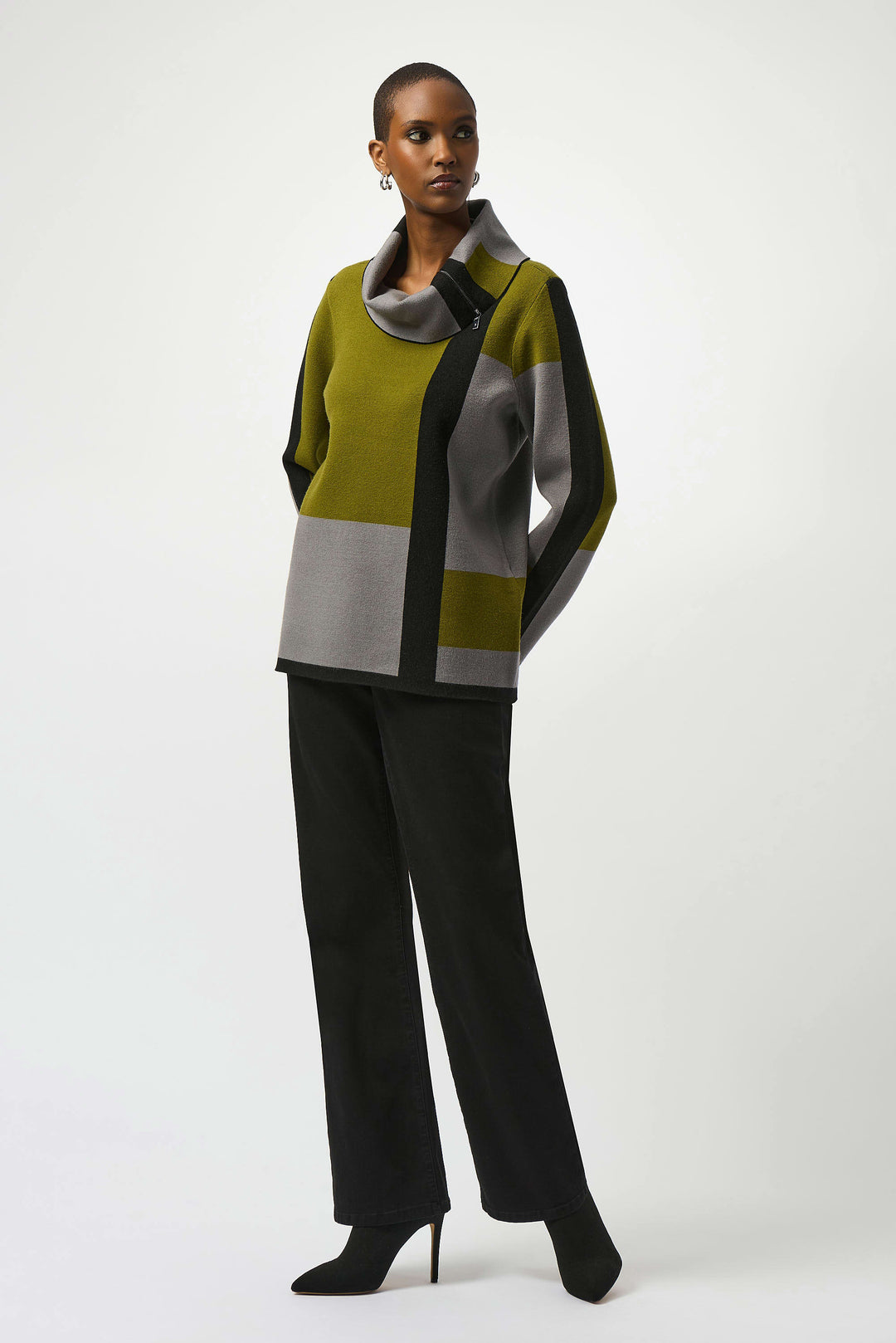 Colorblock Zip Sweater