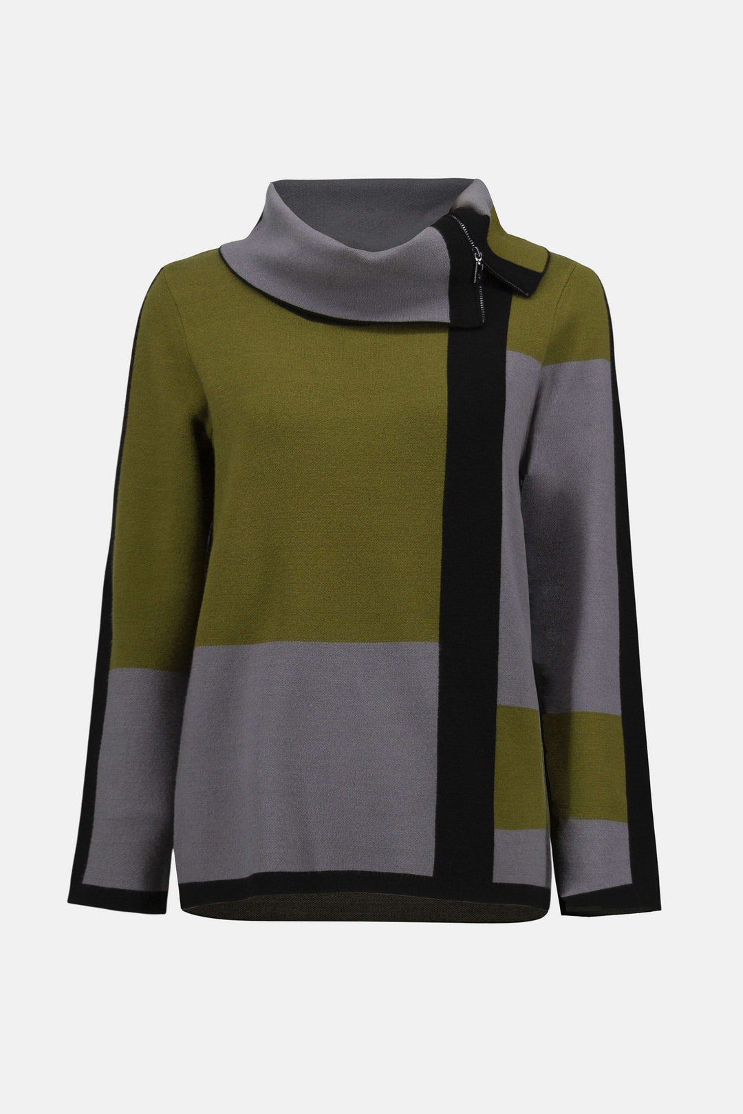 Colorblock Zip Sweater