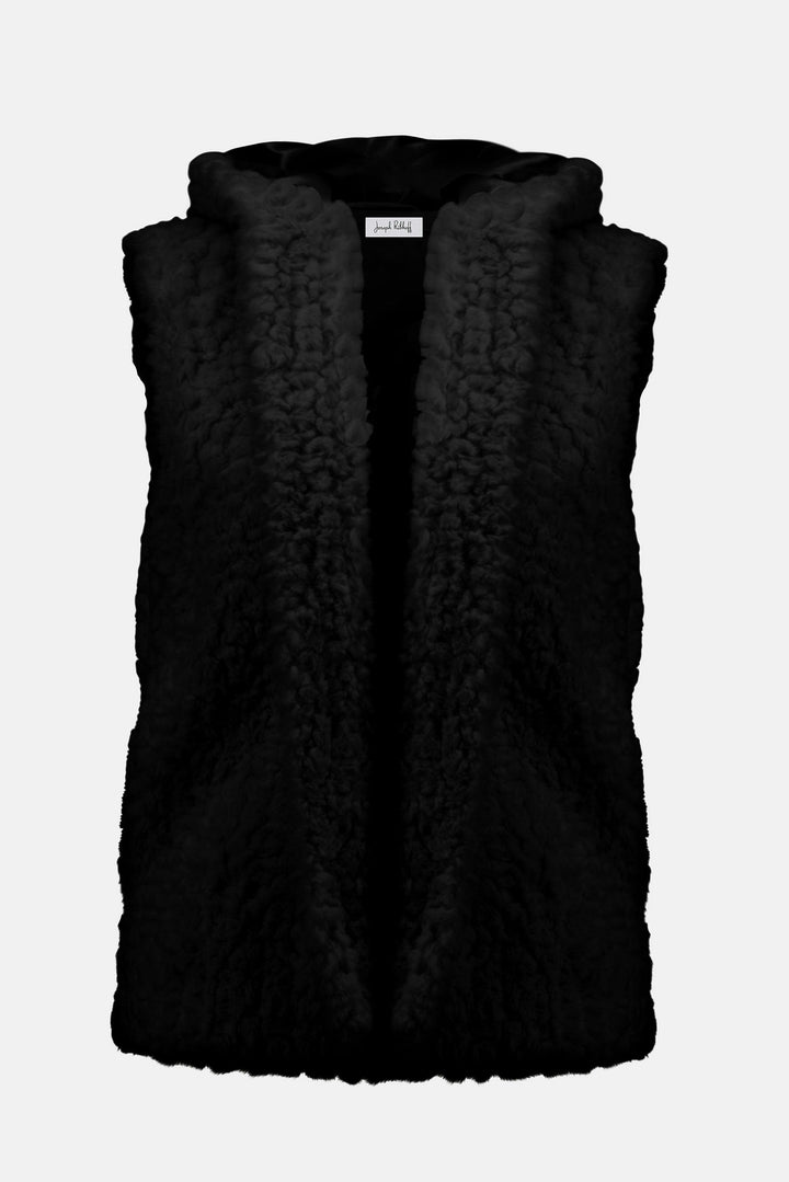 Faux Fur Textured Stripe Vest