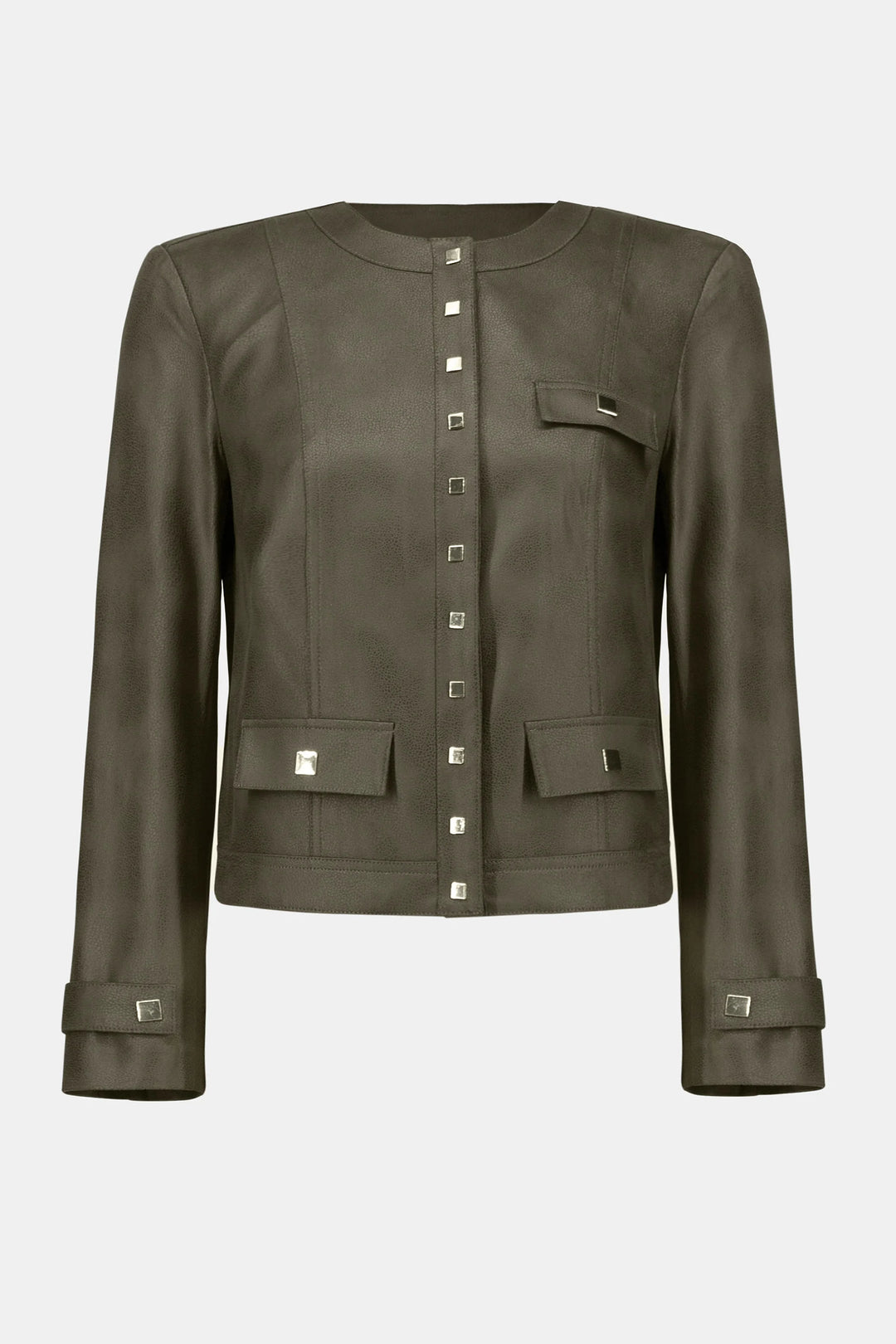 Foiled Faux Suede Fitted Jacket