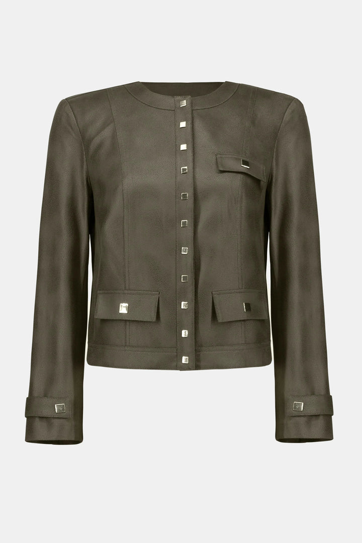 Foiled Faux Suede Fitted Jacket