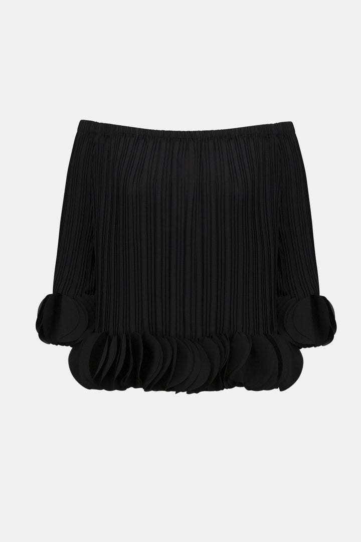 Georgette Off Shoulder Pleated Top