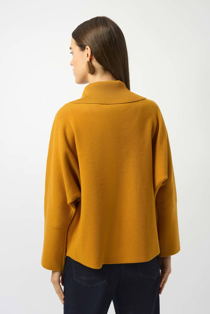 Sweater Knit Boxy Pullover With Zipped Collar Medallion