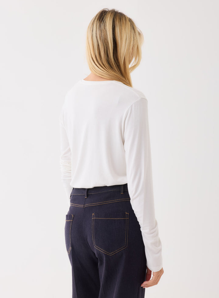 Soft Touch Semi Relaxed Long Sleeve Crewneck T-Shirt