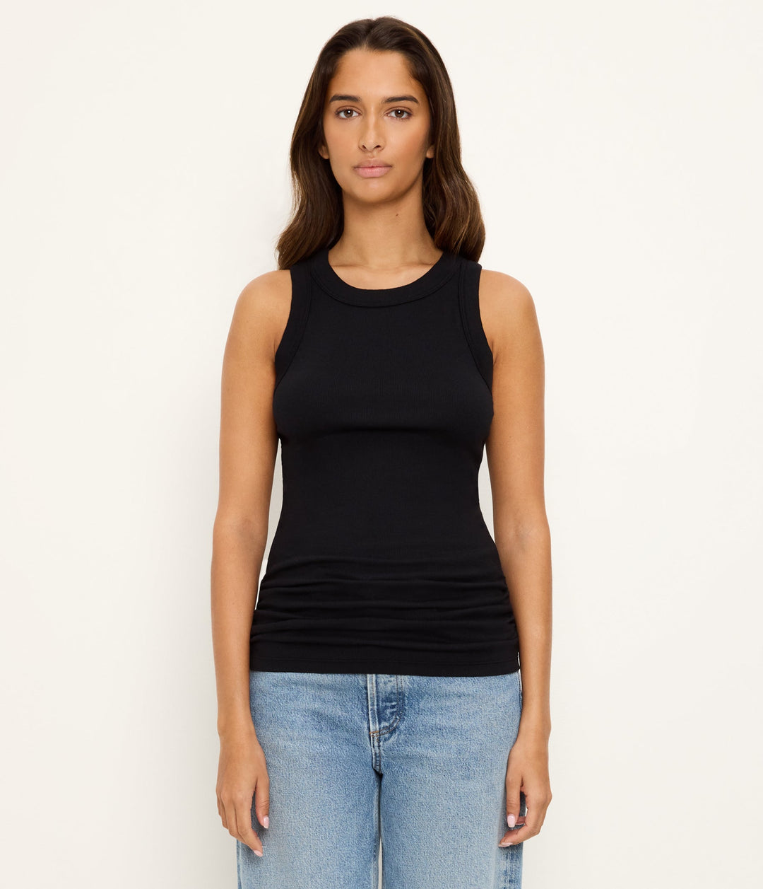 Halley Ruched Rib Tank Black