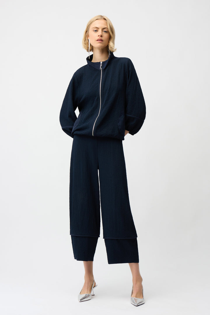 Seersucker & Memory Bomber Jacket in Navy