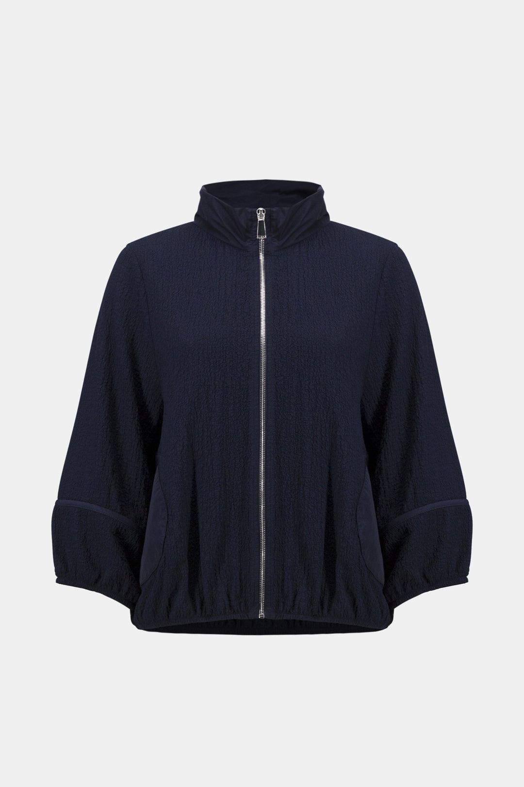 Seersucker & Memory Bomber Jacket in Navy