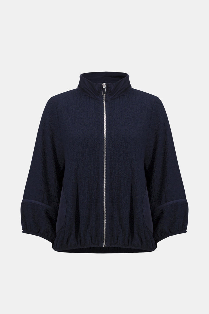 Seersucker & Memory Bomber Jacket in Navy