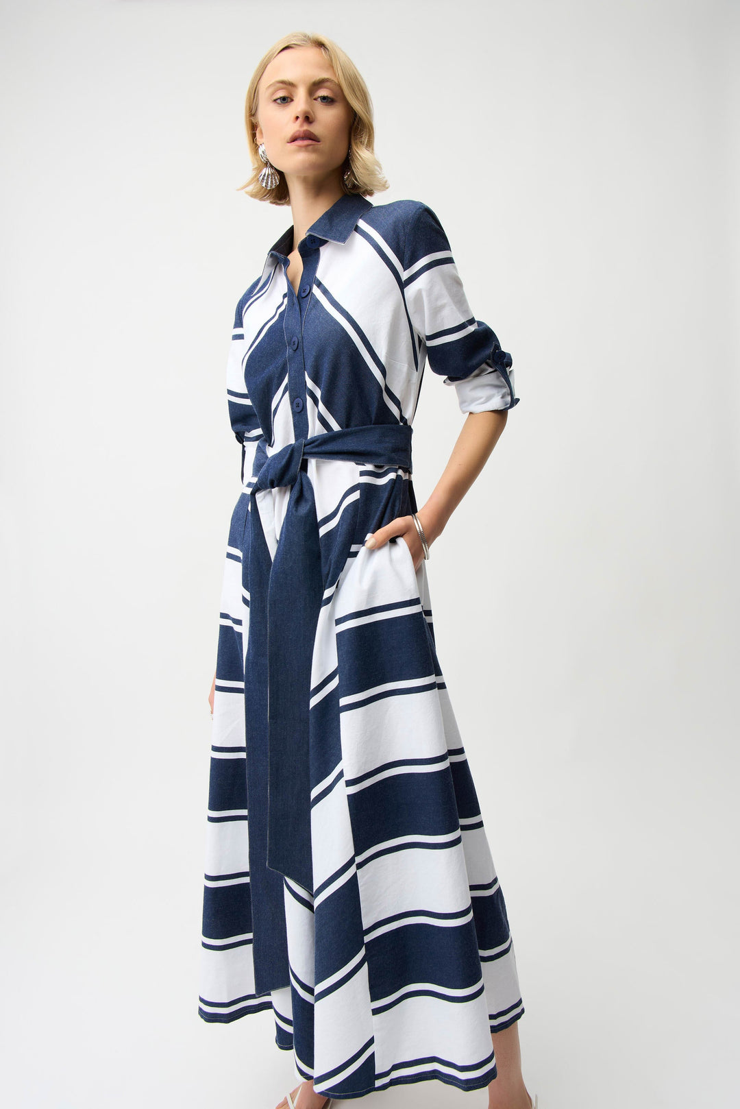 Fit & Flare Shirt Dress Navy – Just Perfect Collection Online