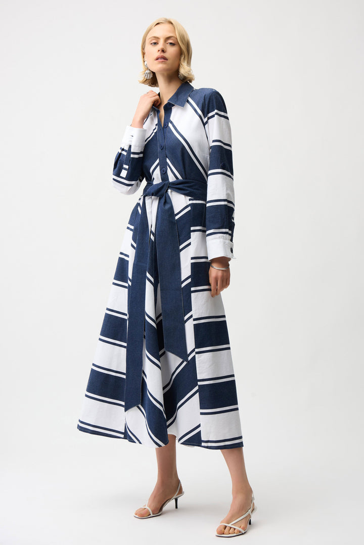 Fit &amp; Flare Shirt Dress Navy
