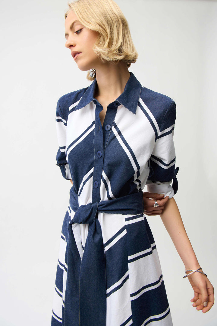 Fit &amp; Flare Shirt Dress Navy