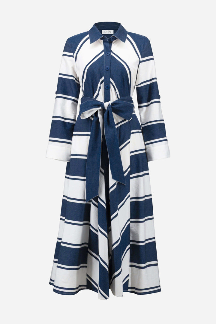 Fit &amp; Flare Shirt Dress Navy