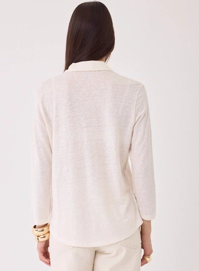 Stretch Linen 3/4 Sleeve Shirt