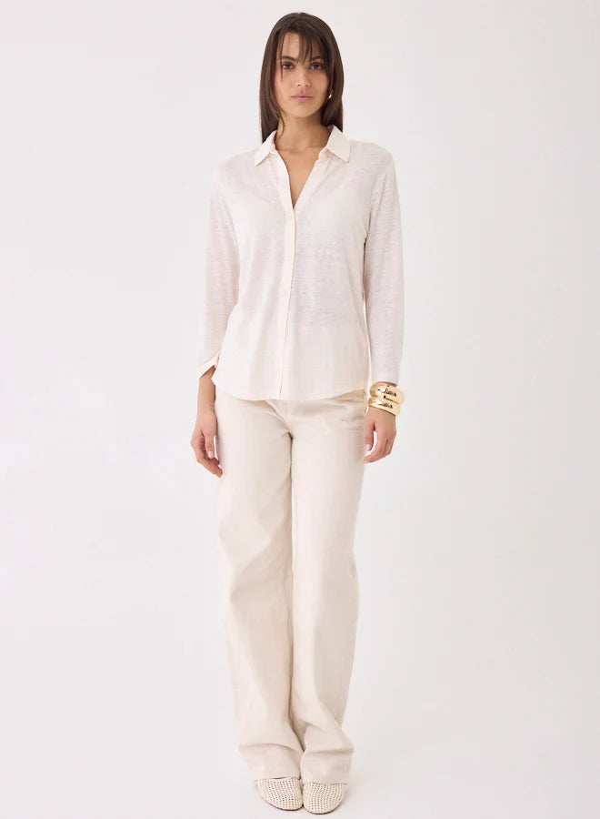 Stretch Linen 3/4 Sleeve Shirt