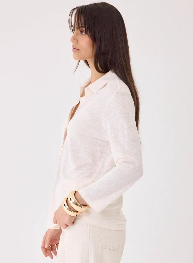 Stretch Linen 3/4 Sleeve Shirt