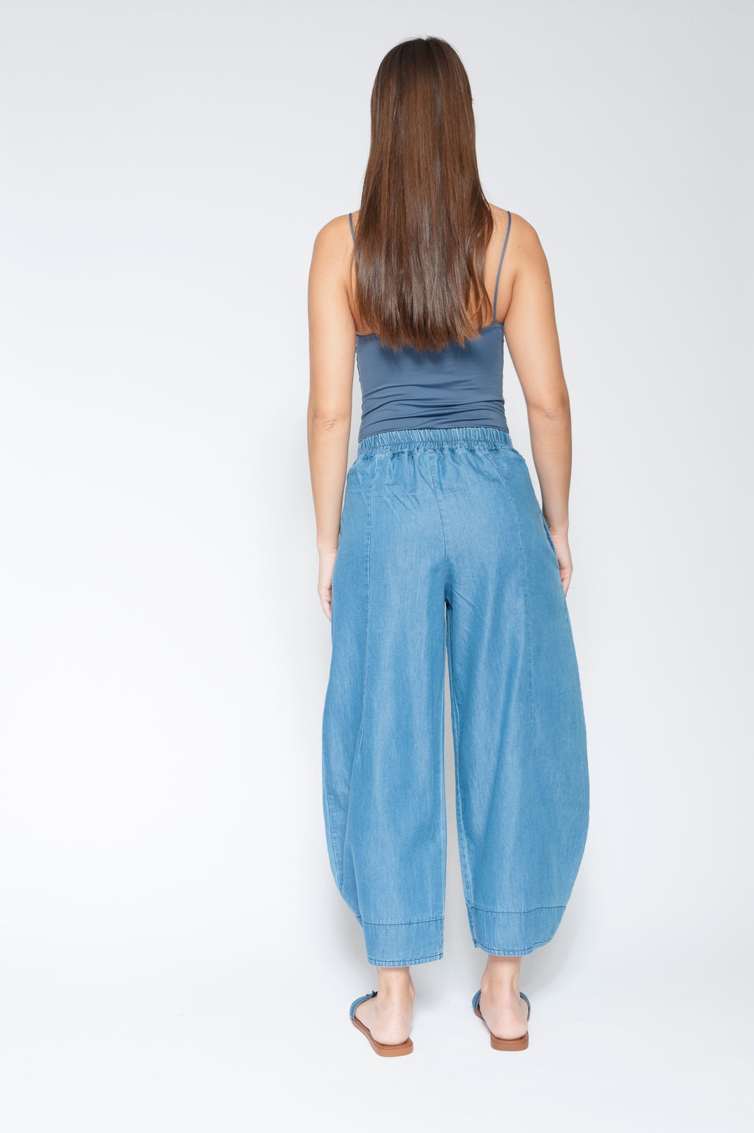 Linen Tulip Trouser Denim