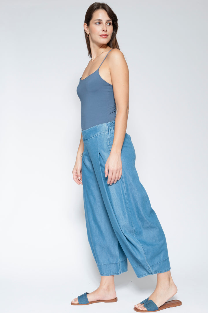 Linen Tulip Trouser Denim