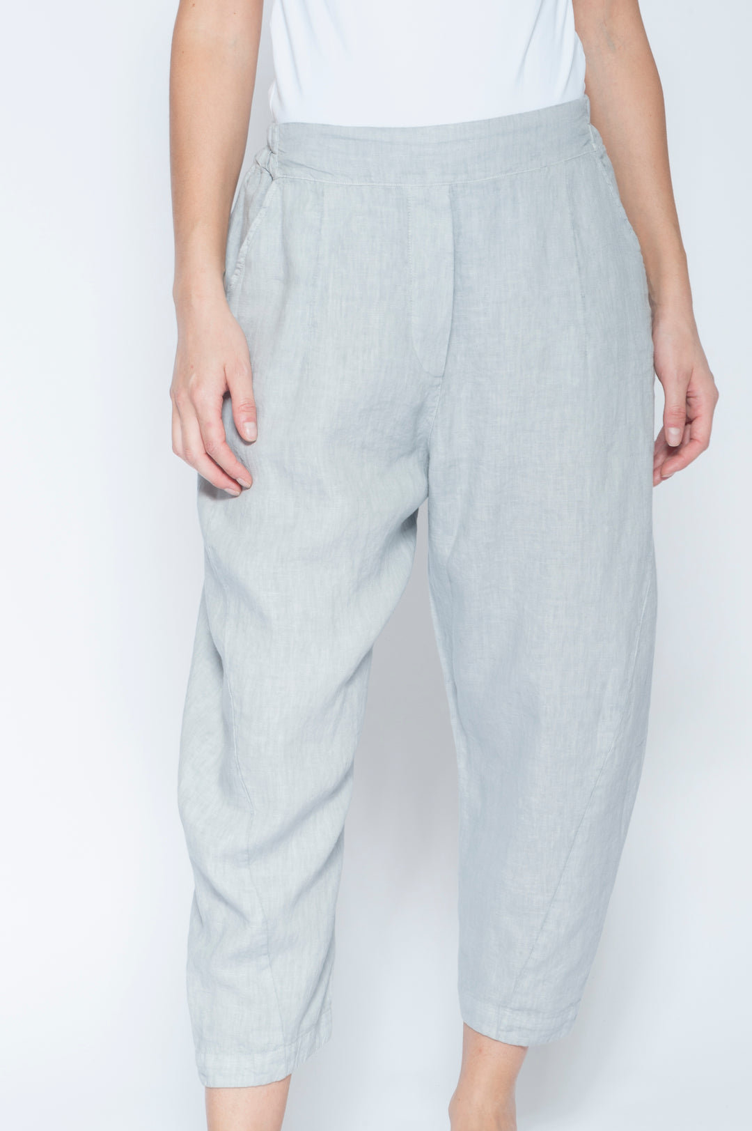 Linen Tulip Trousers Medium Grey