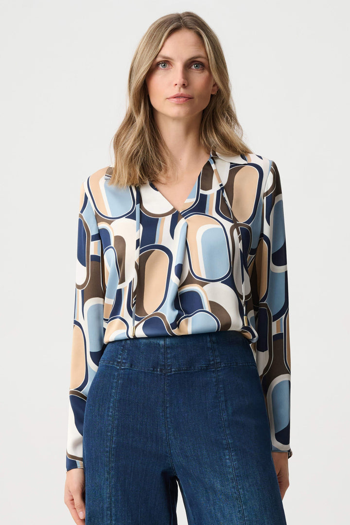 Satin Geometric Top Off White
