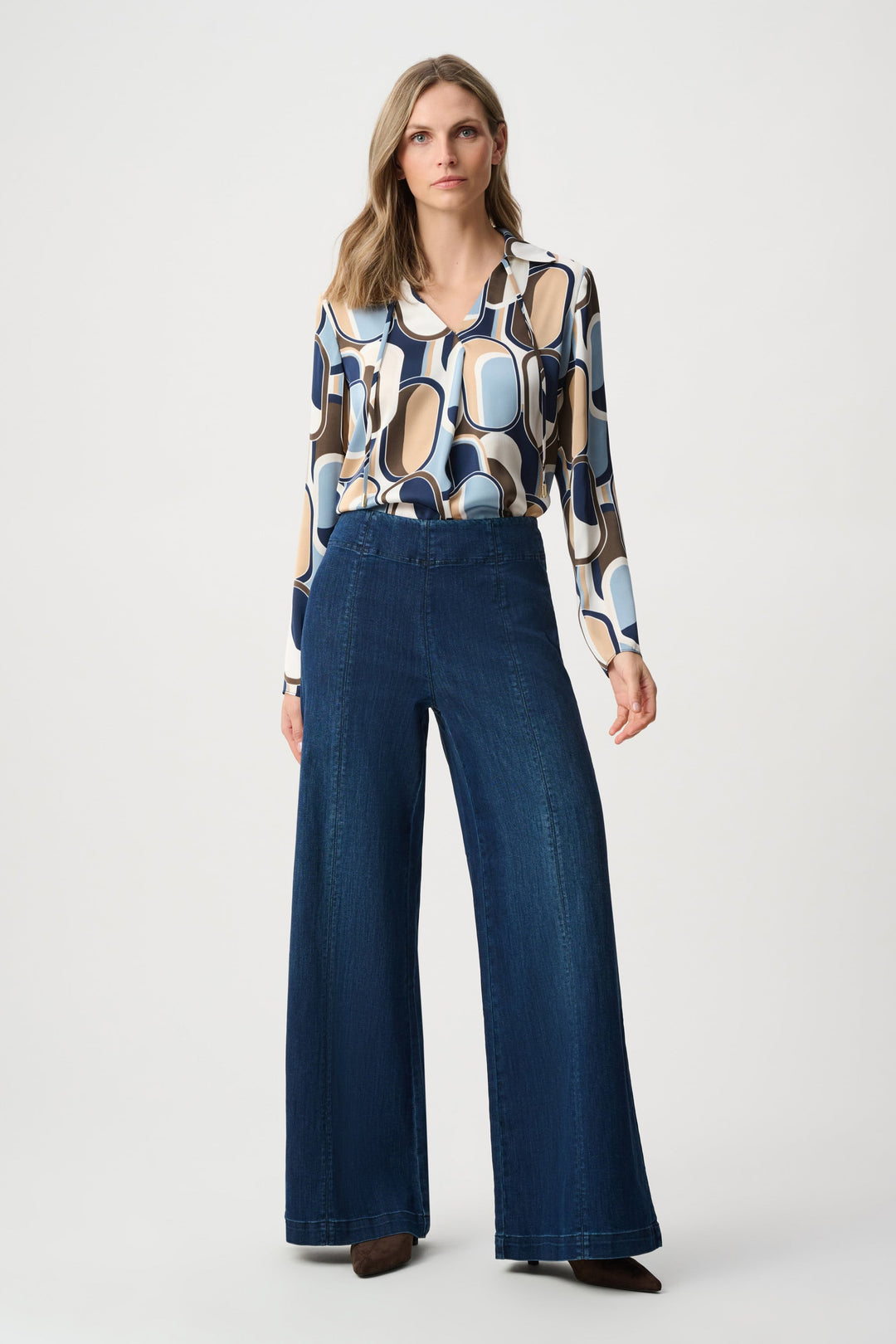 Satin Geometric Top Off White