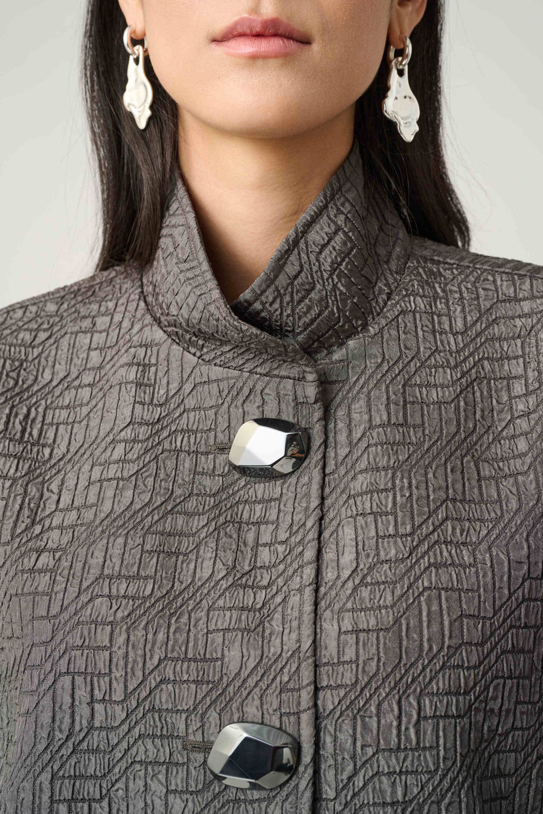 Geometric Trapeze Jacket Avacado