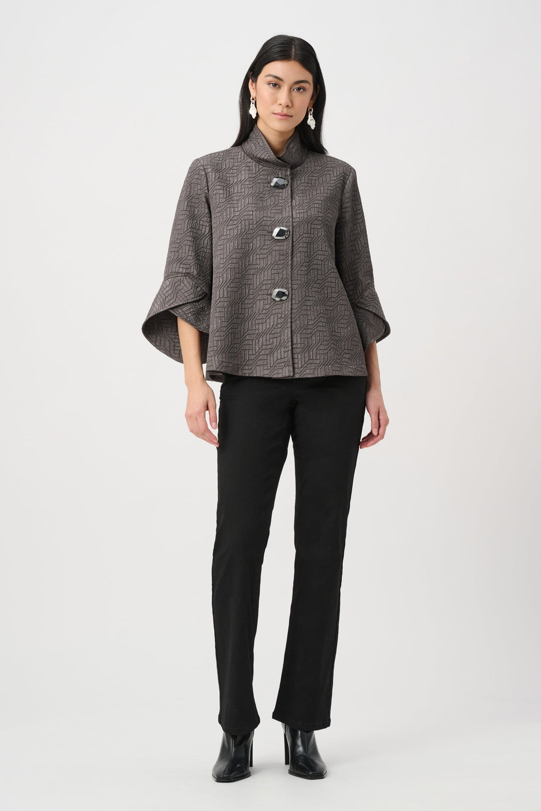 Geometric Trapeze Jacket Avacado