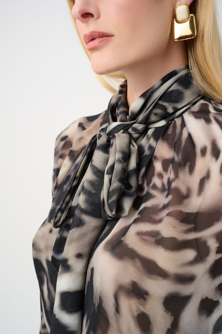Chiffon Animal Print Boxy Top Leopard