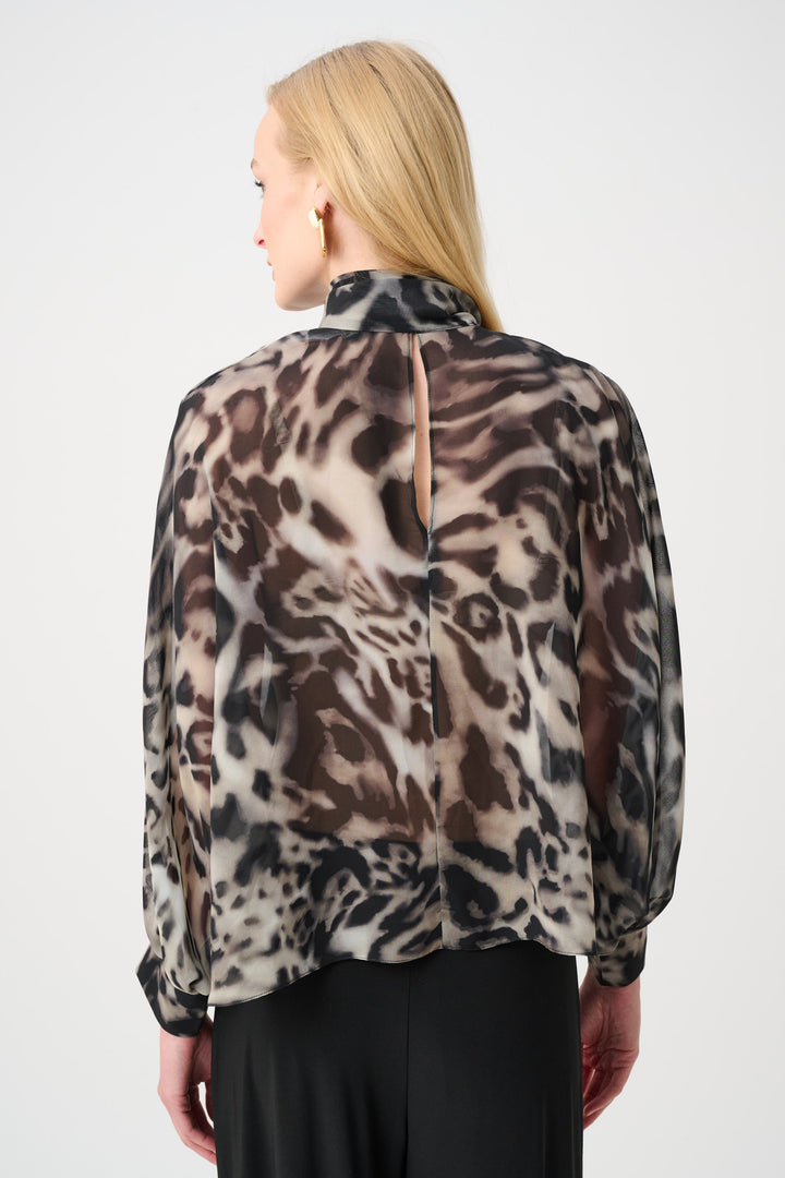Chiffon Animal Print Boxy Top Leopard