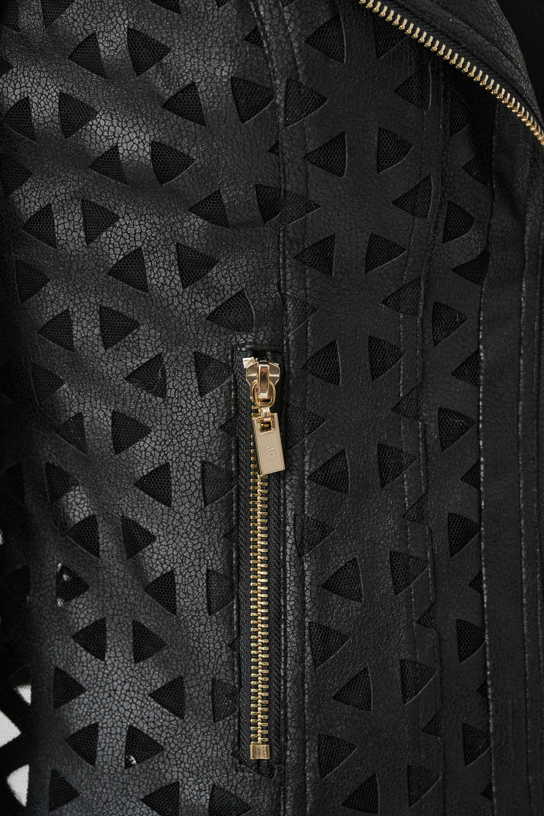 Foiled Faux Suede Moto Jacket Black